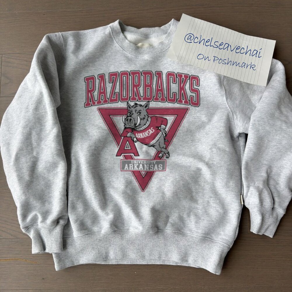 Vintage University of Arkansas Razorbacks Sweatshirt, Retro Football NCAA Shirt